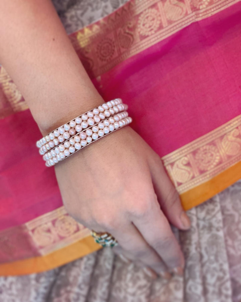 AS-V16787 Pearl Silver Bangle