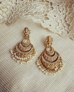 Pair of cream pearl and diamond cluster stud earrings  MasterArt
