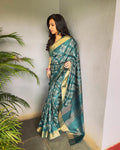 EE-V05588 Green Tussar Sari