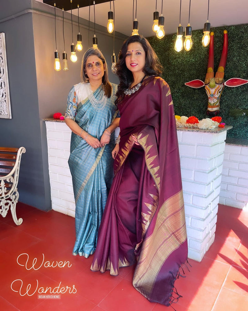 EE-V10640 Brown rawsilk sari