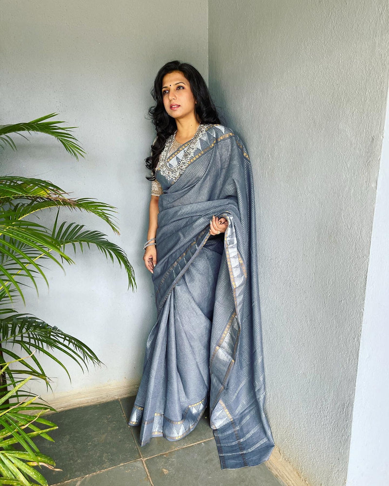 EE-V08574 Grey Madurai Cotton