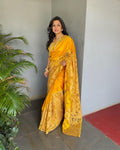 EE-V11090 Yellow Kanchi Cutwork