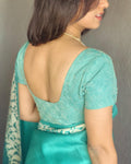 BL-V23214 Sea Green Kantha Blouse