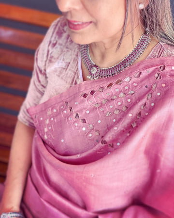 EE-V18690 Rose Tussar Cutwork