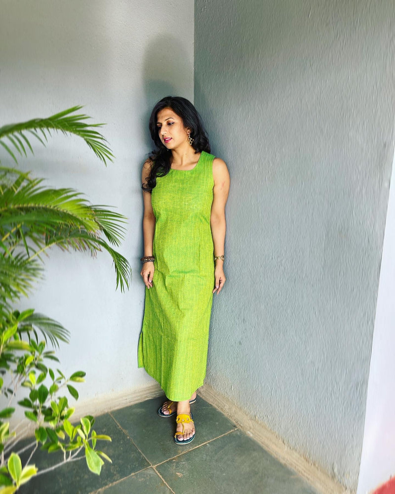 EE-V03361 Green Shift Dress