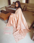 EE-V20765 Peach Cutwork Tussar Sari