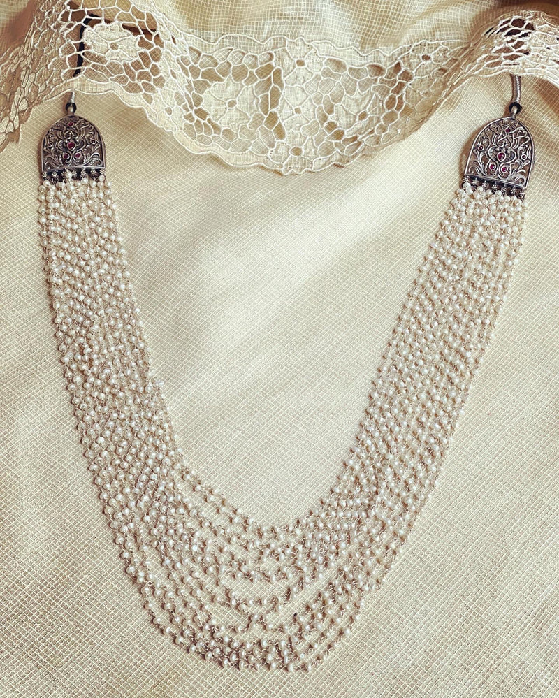 AS-V11549 Pearl Silver Mala