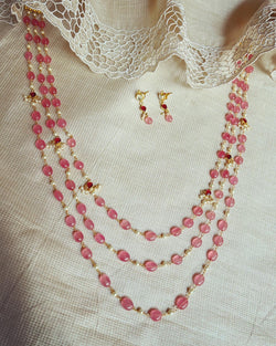 AJ-V17132 Peach Necklace Set