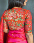 BL-R47533 Orange Cutwork Rblouse