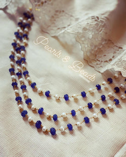 AJ-V10013 Pearl Blue Bead Mala