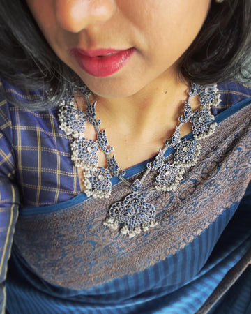 BL-CW19932B Blue Cutwork Back