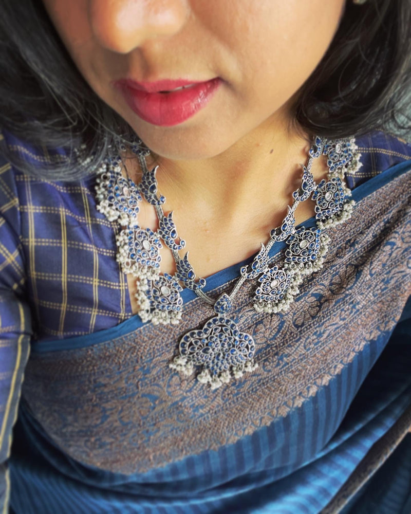 BL-CW19932 Blue Kanchi Blouse