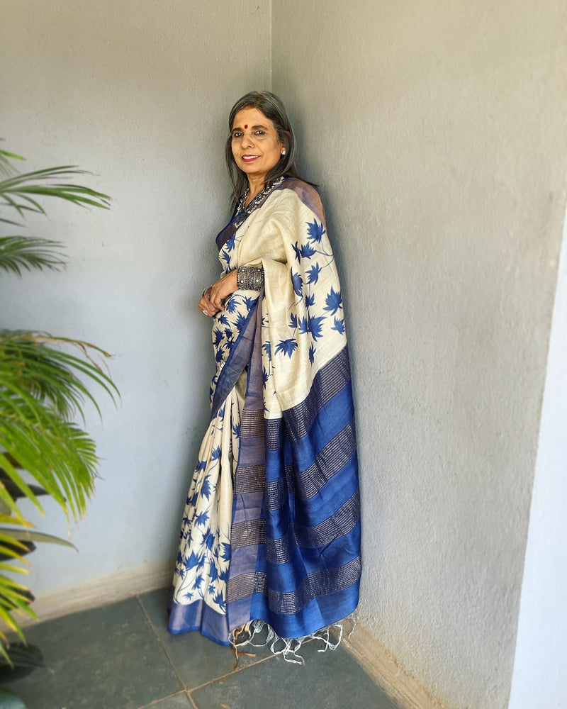 EE-V02032 Tussar printed Saree