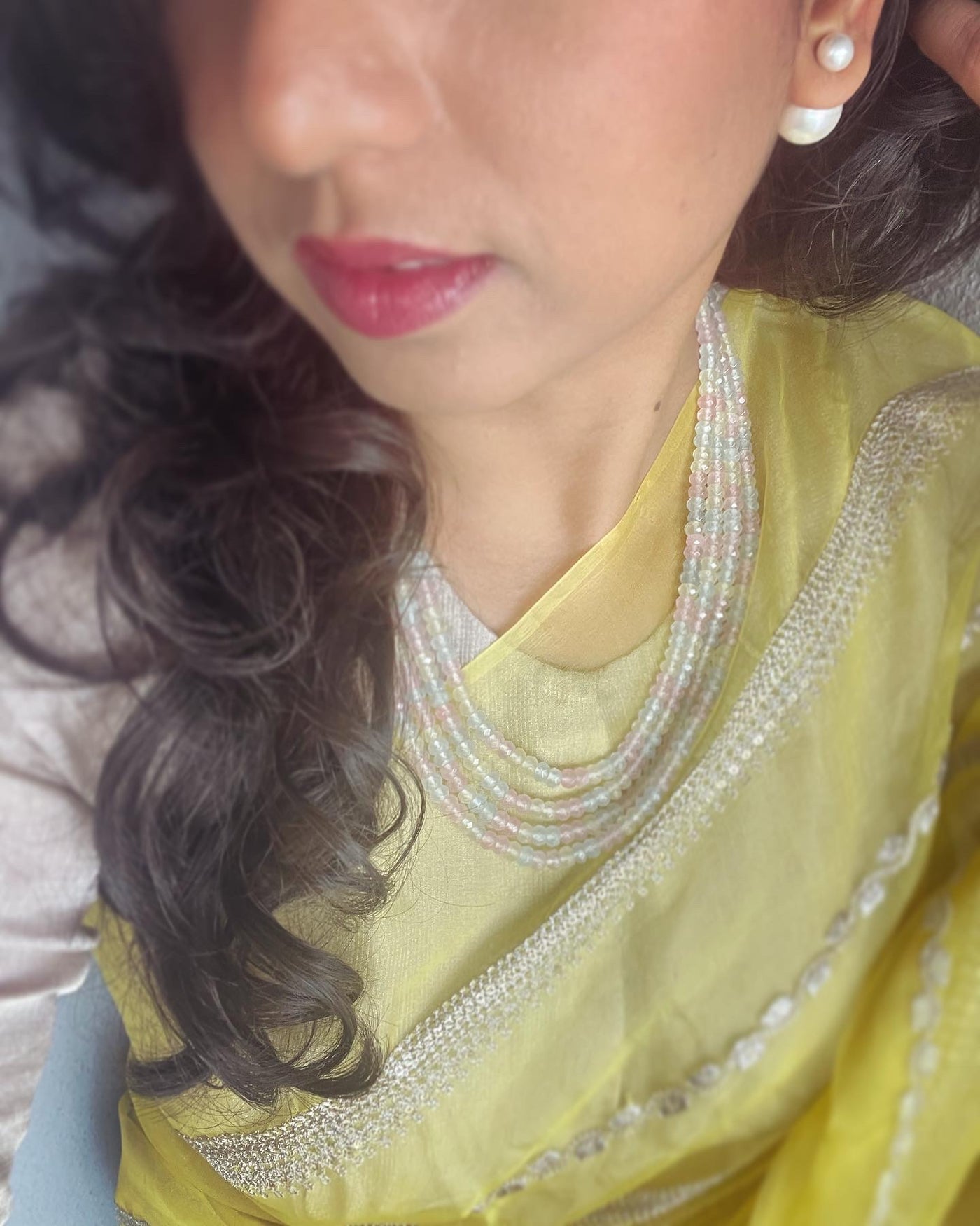 Yellow Saree Matching Earrings EE-V04831 Yellow Organza Saree