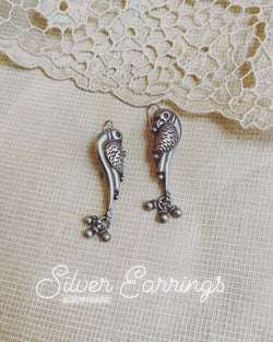 AS-V12191 Silver peacock earring