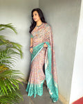 EE-V08108 Kalam Cutwork Chanderi Sari