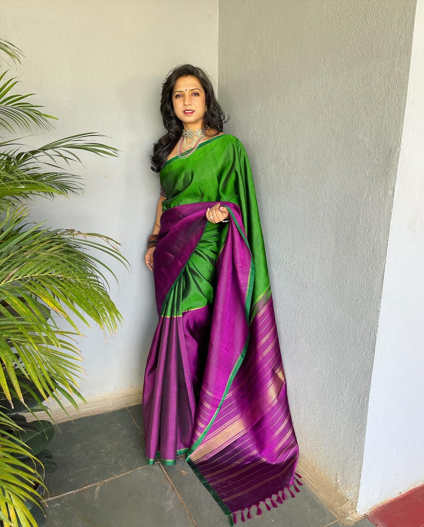 Yellow & Pink Pure Kanchivaram Silk Saree | Sakhi Fashions – sakhifashions