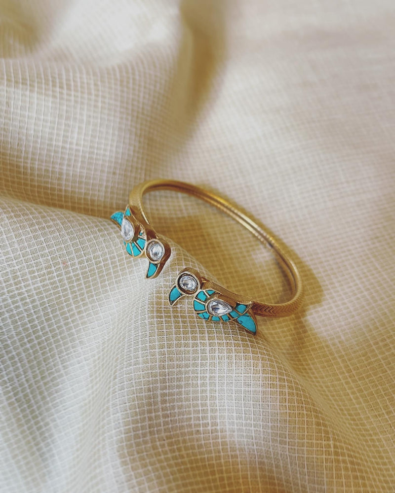 AS-V08434 Blue Silver Bangle