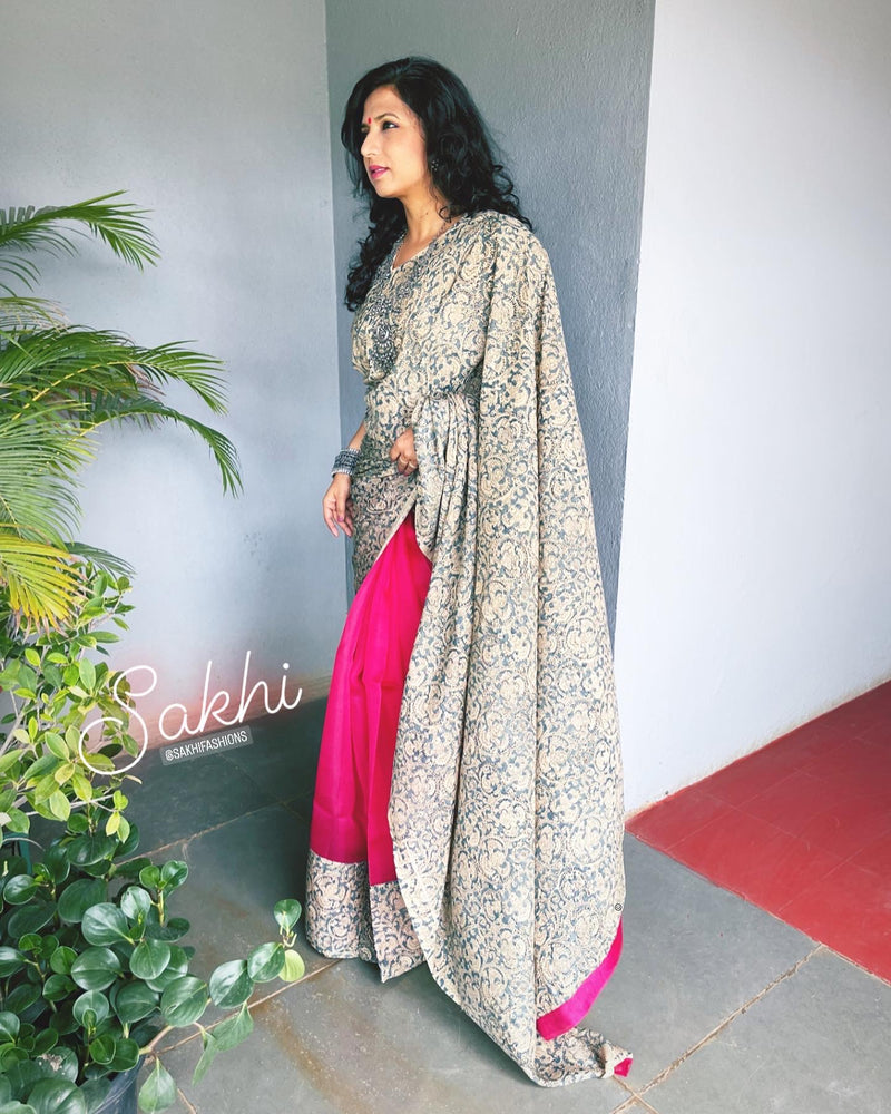 EE-S56262 Kalam Organza Sari
