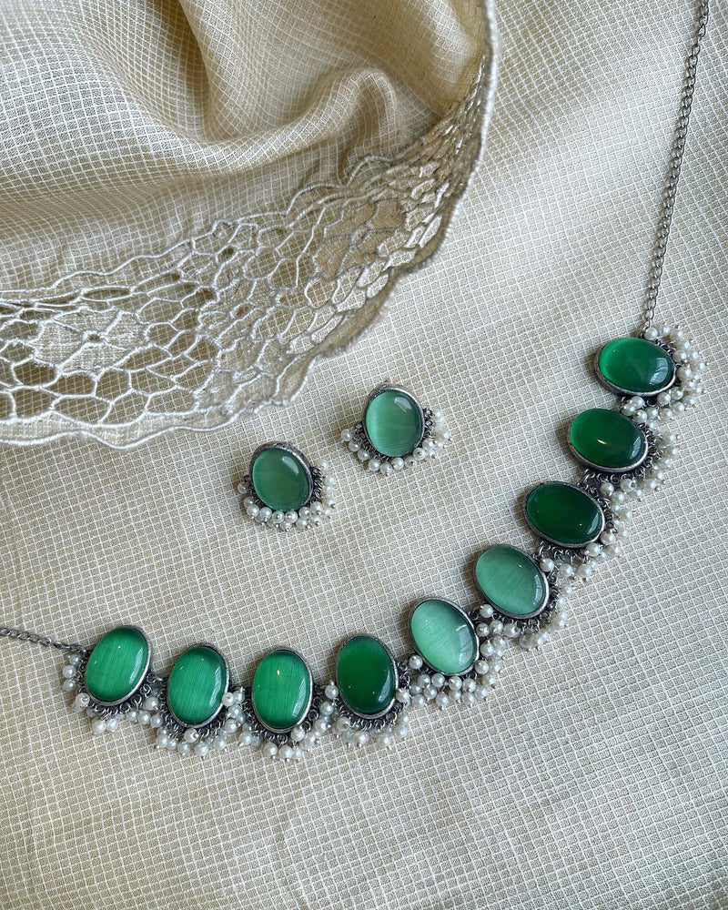 AJ-V14589 Mint Green Necklace set