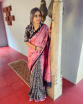 EE-V00976 Pink Tussar Sari