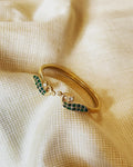 AS-V08436 Green Silver Bangle