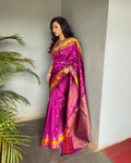 EE-V04859 Purple Thread Kanchi Saree