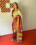 EE-V01381 Burgundy Tussar Sari