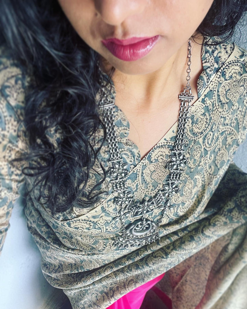 EE-S56262 Kalam Organza Sari