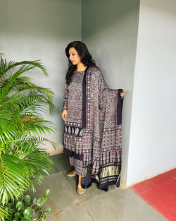 EE-V08267 Black Ajrak Salwar