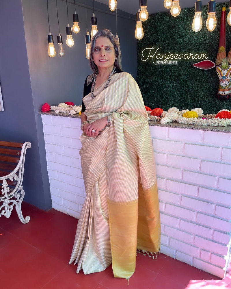 EE-V12469 Mustard Check Kanchi