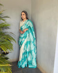 EE-V08129 Green Batik Saree