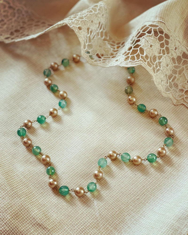 AJ-V08046 Green Gold Mala