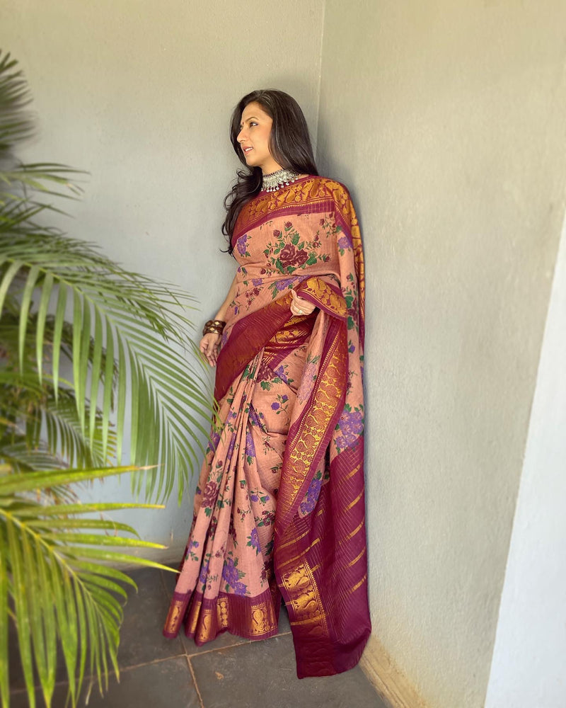 EE-V14629 Floral Pink Cotton