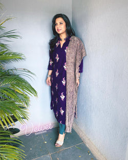 EE-V48106 Purple Velvet Salwar