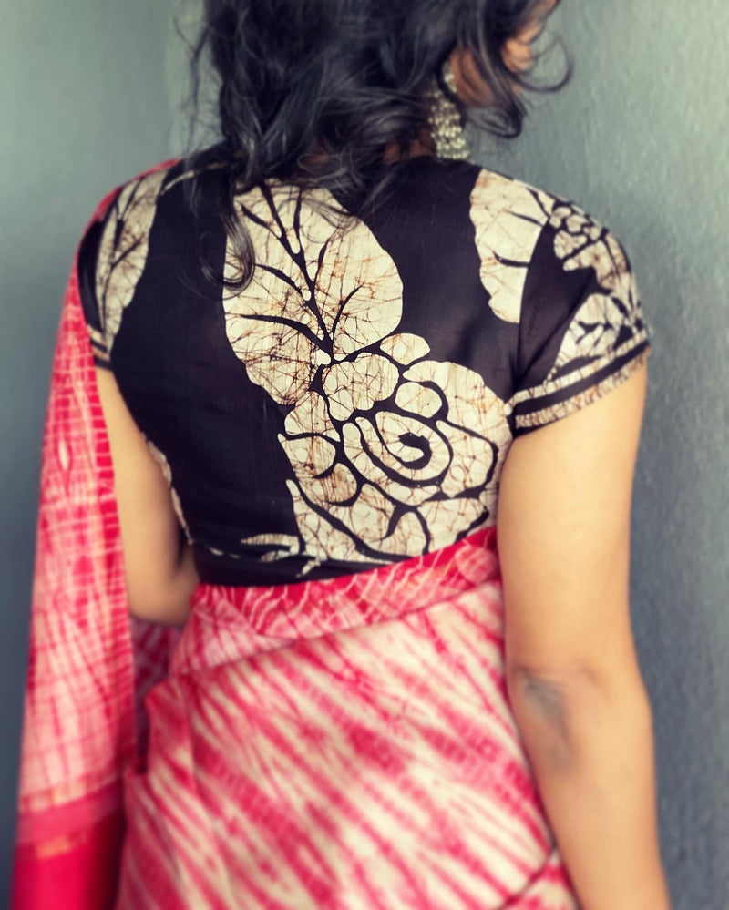 BL-S16920 Black pure silk Blouse