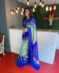 EE-S58932 Blue Handwoven Ikat