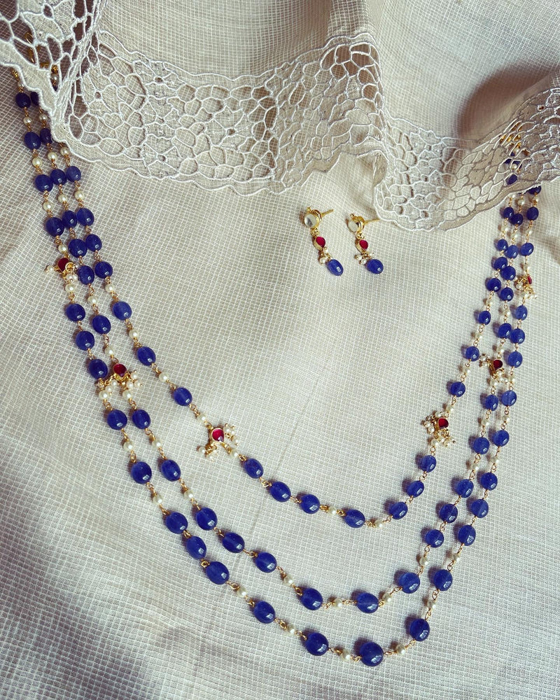 AJ-V17135 Blue Necklace Set