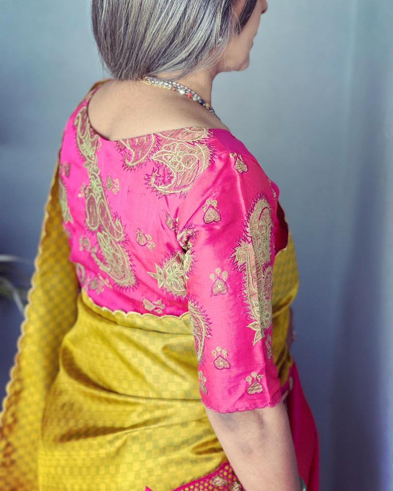 BL-V23391 Pink Kanchi Blouse