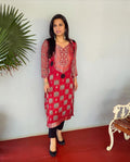 EE-V06579 Ajrak Red Kurthi