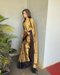 EE-V18929 Black Gold Tissue Chanderi