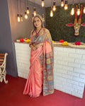 EE-V03004 Peach Kalamkari Tussar