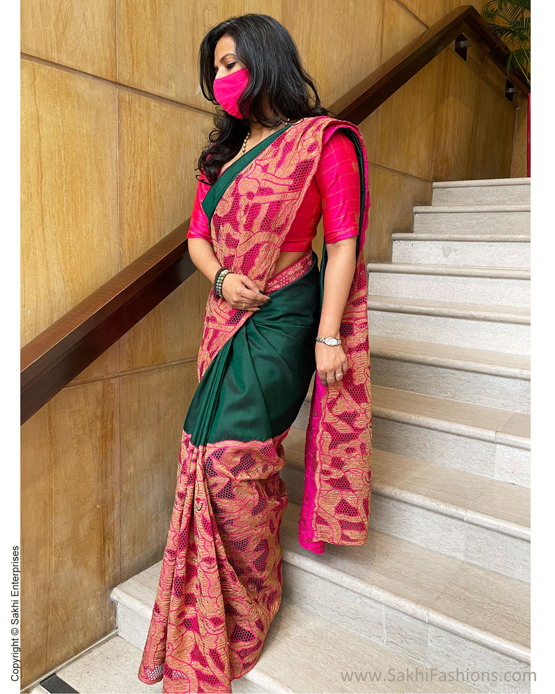EE-U50443 Green Kanchi Cutwork