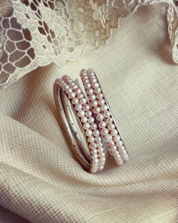 AS-V16787 Pearl Silver Bangle