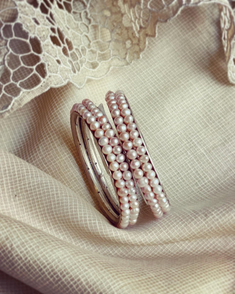 AS-V16787 Pearl Silver Bangle