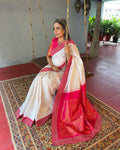 EE-V09205 White pink Cutwork Kanchi