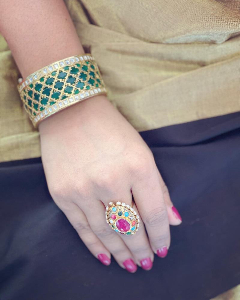 AJ-V19129 Navrathan FingerRing