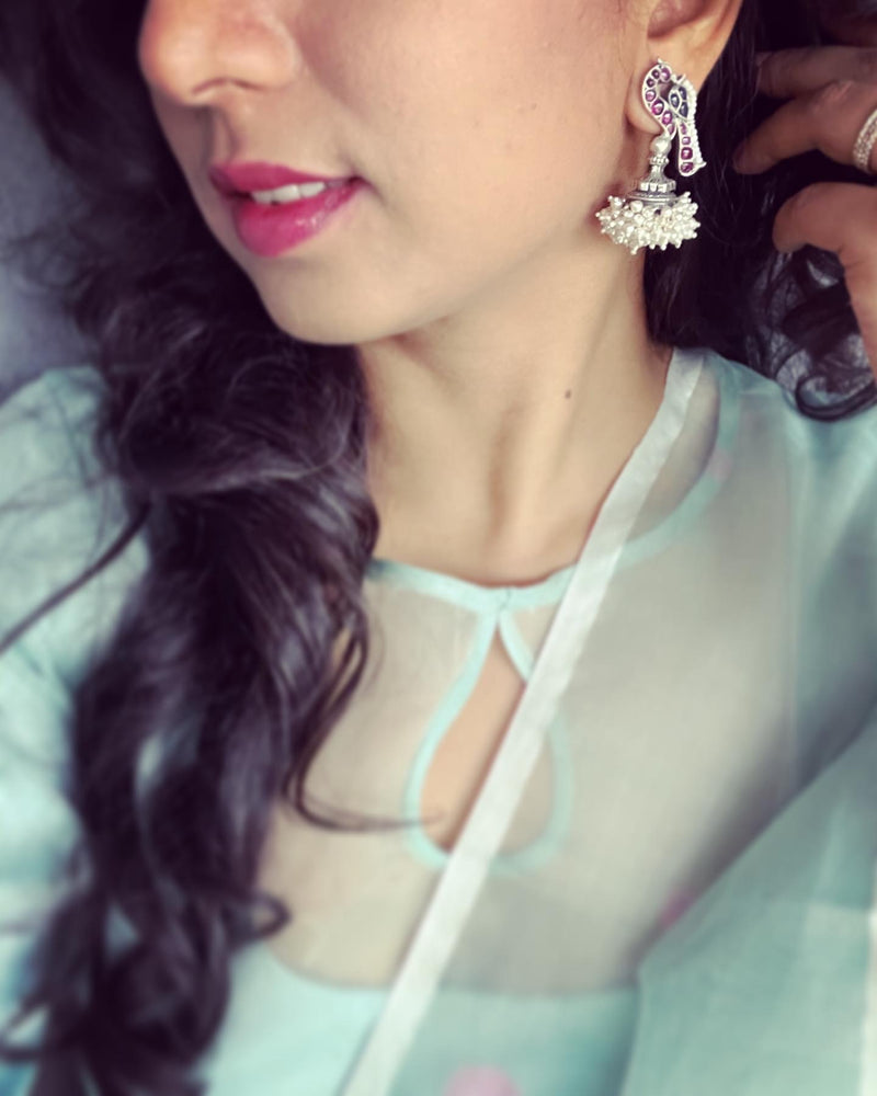 AS-V11522 Silver Jhumka Earring