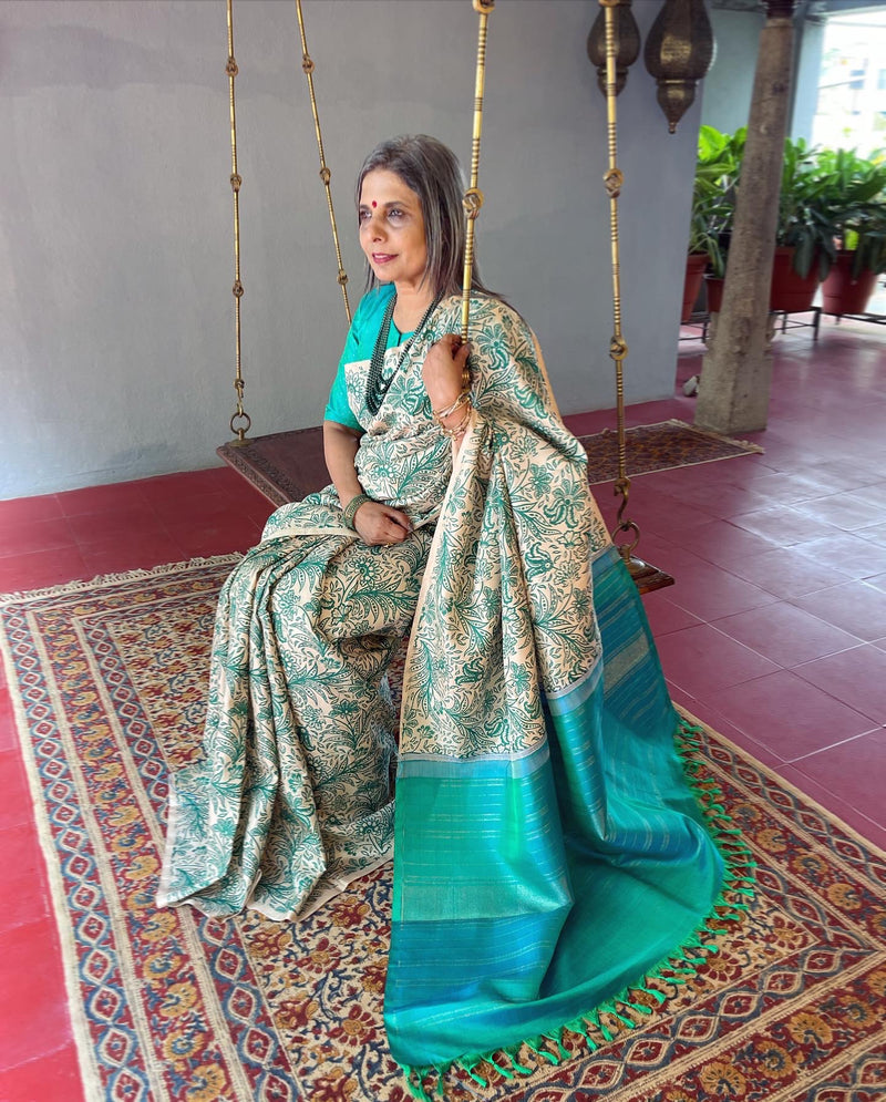 EE-V06326 Kanchi Green Saree