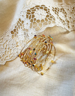 AS-G59334G Silver Gold Bangles